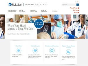 Screenshot of St. Luke's homepage.
